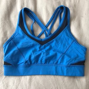 Lululemon blue/black sports bra